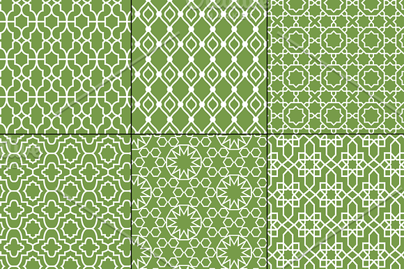 Seamless Green Moroccan Patterns in Patterns - product preview 4
