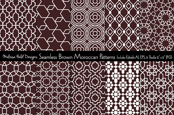 Seamless Brown Moroccan Patterns in Patterns - product preview 1