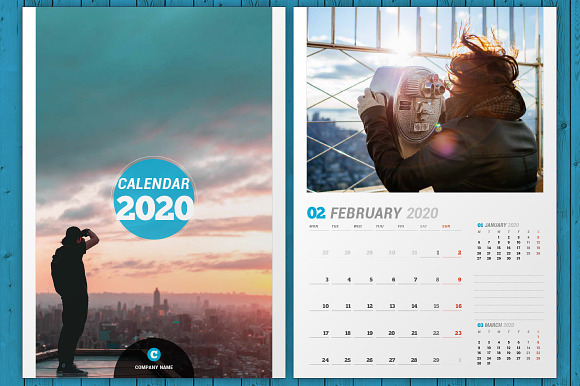 Wall Calendar 2020 (WC031-20) in Stationery Templates - product preview 3