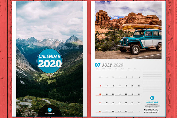 Wall Calendar 2020 (WC031-20) in Stationery Templates - product preview 4