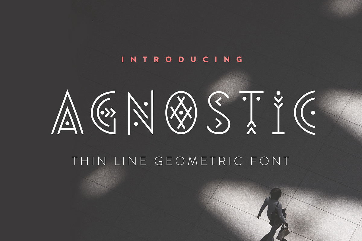Agnostic - Thin Line Geometric Font in Display Fonts - product preview 8