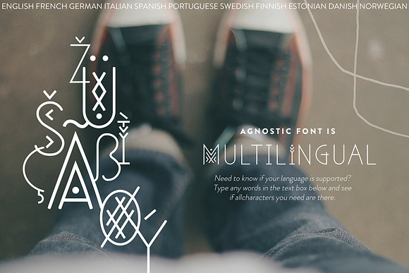 Agnostic - Thin Line Geometric Font in Display Fonts - product preview 3