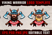 Viking Warrior Logo Colored Template