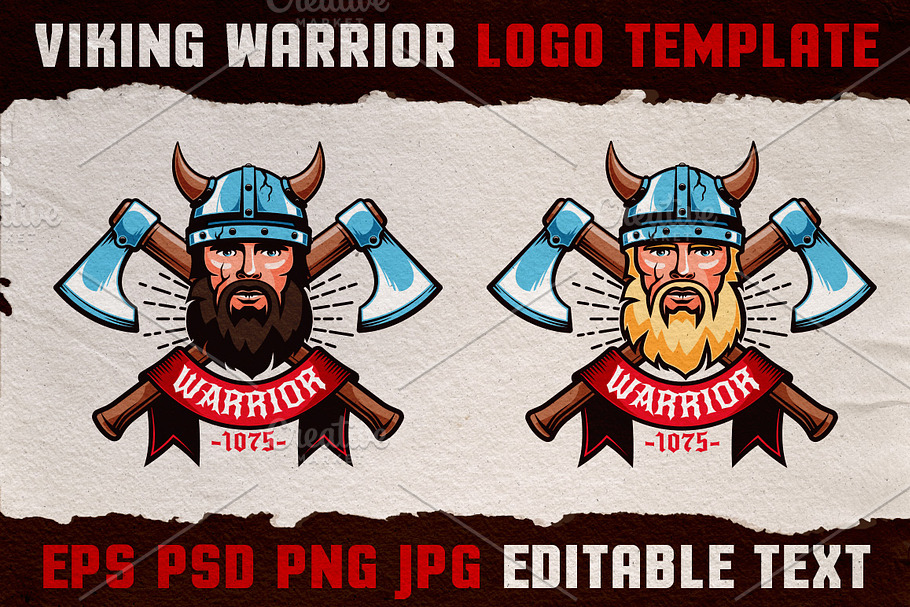 Viking Warrior Logo Colored Template in Logo Templates - product preview 8