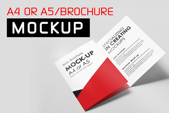 A4 or A5 Trifold Mockups in Print Mockups - product preview 10