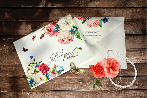 FLOWER WEDDING INVITATION SUITES in Wedding Templates - product preview 2
