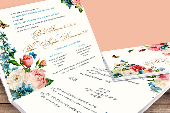 FLOWER WEDDING INVITATION SUITES in Wedding Templates - product preview 3