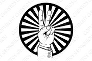 Peace Victory Hand Sign