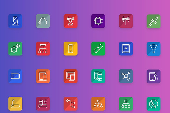 Network and Communication Flat Icons in Icons - product preview 4
