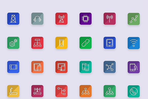 Network and Communication Flat Icons in Icons - product preview 5