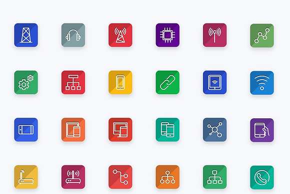 Network and Communication Flat Icons in Icons - product preview 6