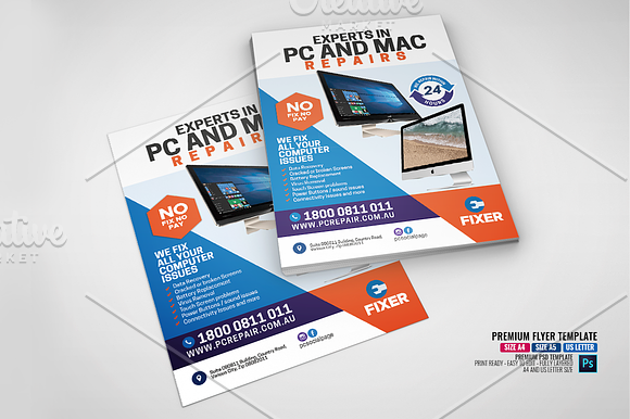 Computer and Laptop Repair Flyer in Flyer Templates - product preview 1