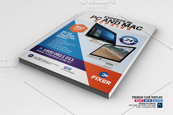 Computer and Laptop Repair Flyer in Flyer Templates - product preview 3