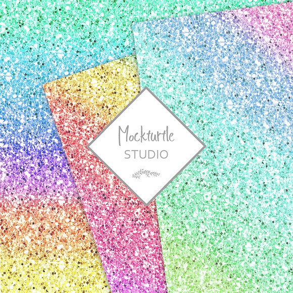 Rainbow Glitter Ombre digital paper in Textures - product preview 1