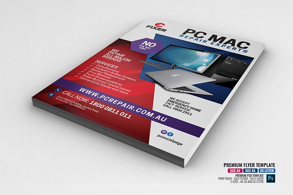 Computer Repair Experts Flyer in Flyer Templates - product preview 1