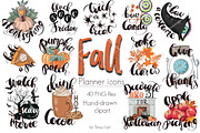 Fall Planner Icons Clipart Kit