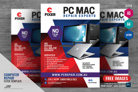 Computer Repair Experts Flyer in Flyer Templates - product preview 4