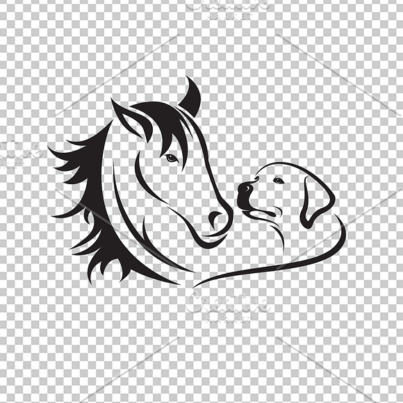 Vector of horse and dog(Labrador). in Icons - product preview 1