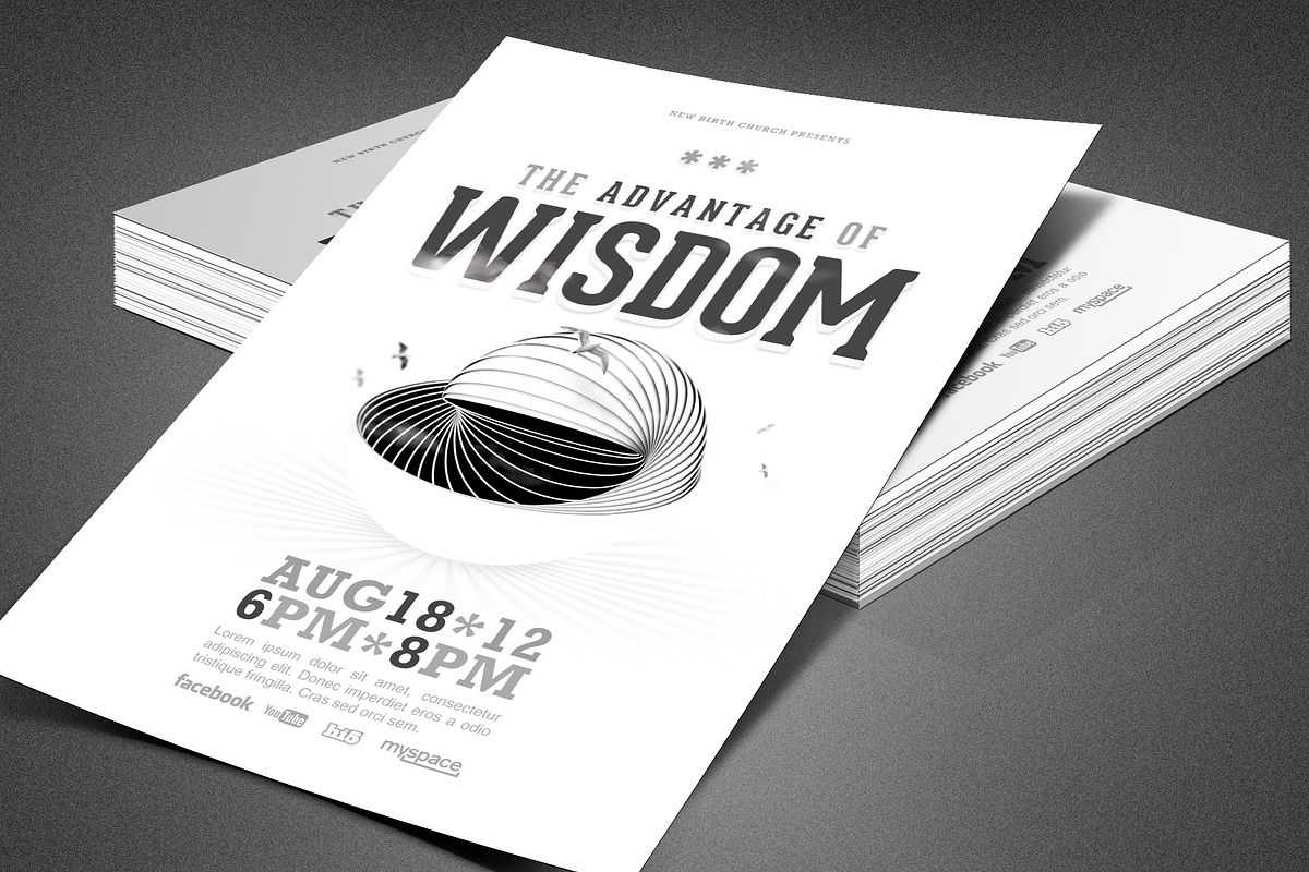The Advantage of Wisdom Church Flyer in Flyer Templates - product preview 8