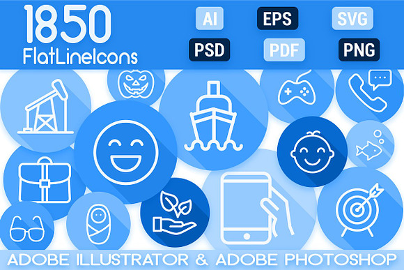 1800+ Flat Icons - Line Icons Pack in Text Message Icons - product preview 30