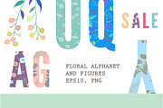Floral alphabet & Figures