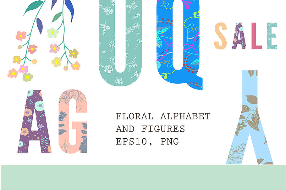 Floral alphabet & Figures in Patterns - product preview 8