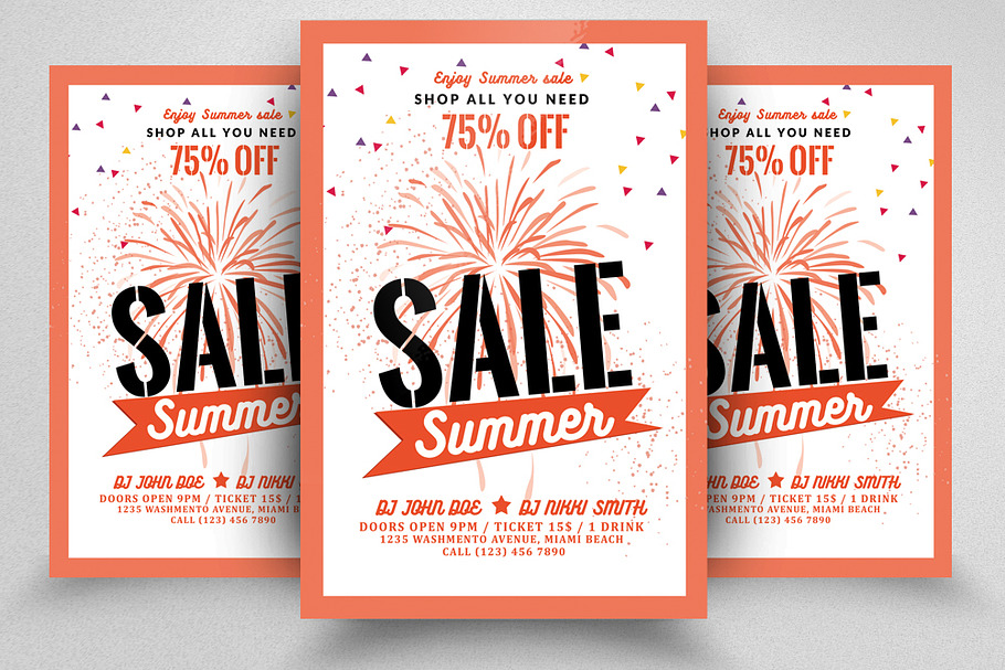 Summer Sale Flyer Template in Flyer Templates - product preview 8