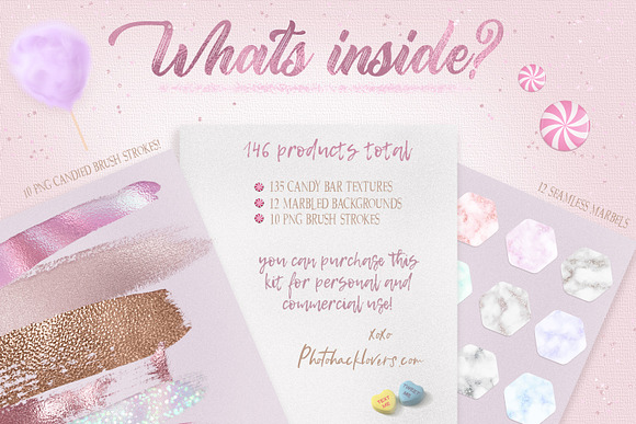 Candy bar -Aesthetic textures bundle in Textures - product preview 4