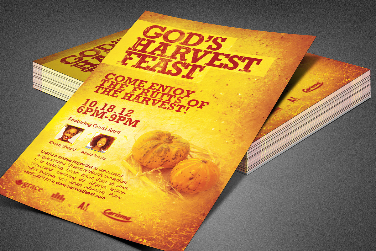 God's Harvest Feast Church Flyer in Flyer Templates - product preview 8