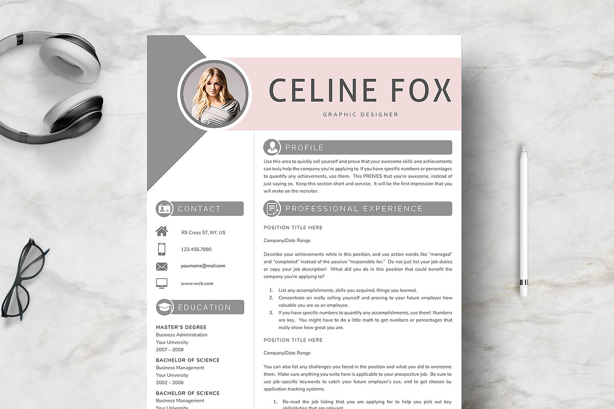 Creative Resume Template/ CV in Resume Templates - product preview 8