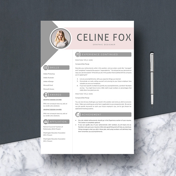 Creative Resume Template/ CV in Resume Templates - product preview 2