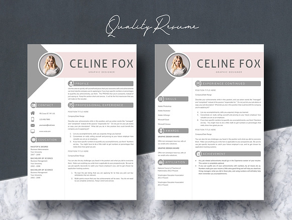 Creative Resume Template/ CV in Resume Templates - product preview 3