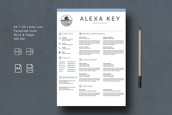 Resume Template/ CV Template in Letter Templates - product preview 1