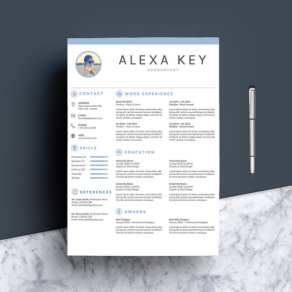 Resume Template/ CV Template in Letter Templates - product preview 2