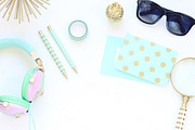 Gold and Teal Styled Stock Photo
