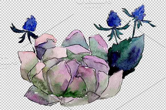 Bouquet Gentle rustle watercolor png in Illustrations - product preview 2