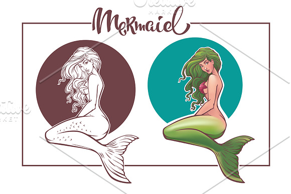 Beautiful mermaid in Illustrations - product preview 1