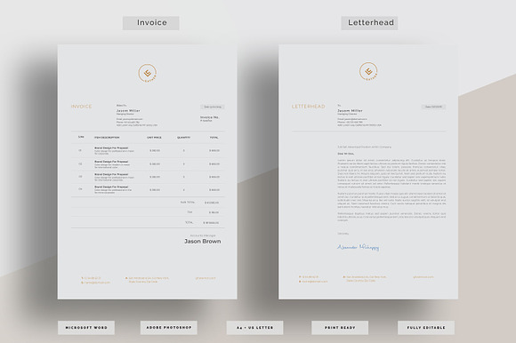 Gather Invoice + Letterhead Template in Stationery Templates - product preview 1