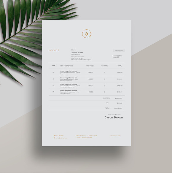 Gather Invoice + Letterhead Template in Stationery Templates - product preview 2