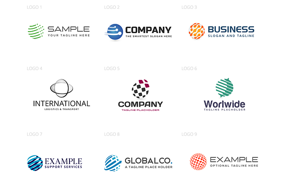 Globes & Spheres Logo Design Pack in Logo Templates - product preview 1