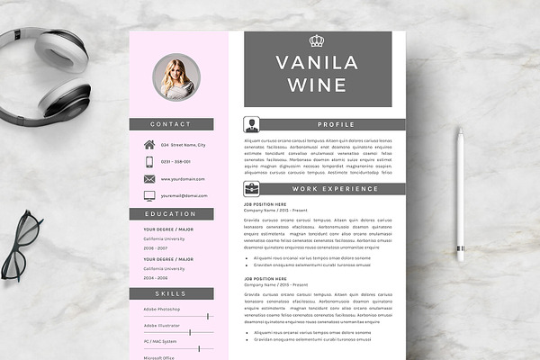 Creative Resume Template 4 Pages