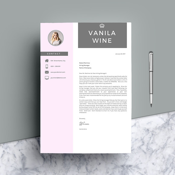 Creative Resume Template 4 Pages in Letter Templates - product preview 4