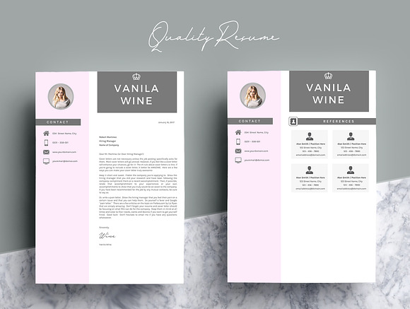 Creative Resume Template 4 Pages in Letter Templates - product preview 6