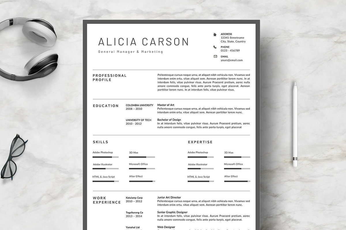 Resume Creative CV + Portfolio in Letter Templates - product preview 8