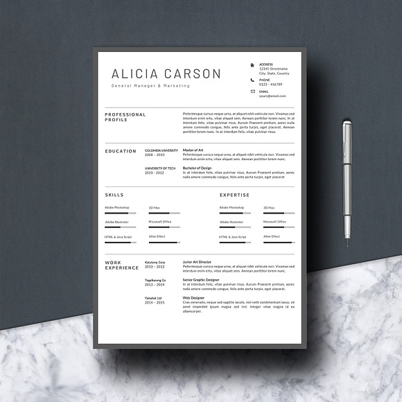 Resume Creative CV + Portfolio in Letter Templates - product preview 1