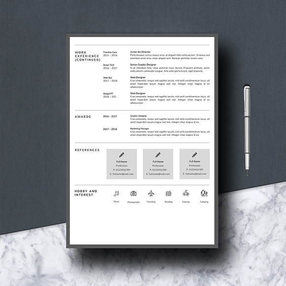 Resume Creative CV + Portfolio in Letter Templates - product preview 2