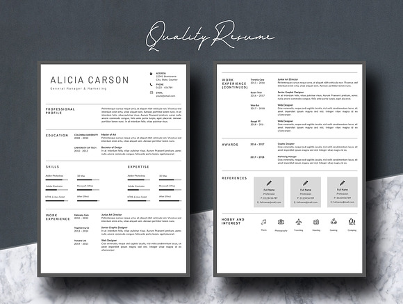 Resume Creative CV + Portfolio in Letter Templates - product preview 3