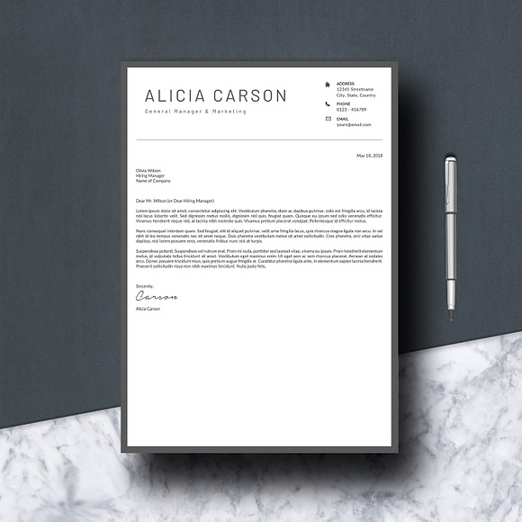 Resume Creative CV + Portfolio in Letter Templates - product preview 4