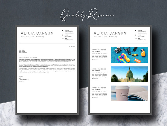 Resume Creative CV + Portfolio in Letter Templates - product preview 6