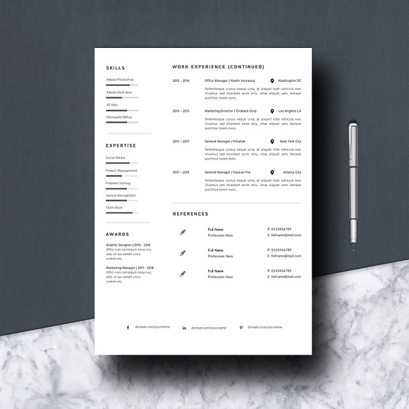 Resume Template 4 Pages in Letter Templates - product preview 2